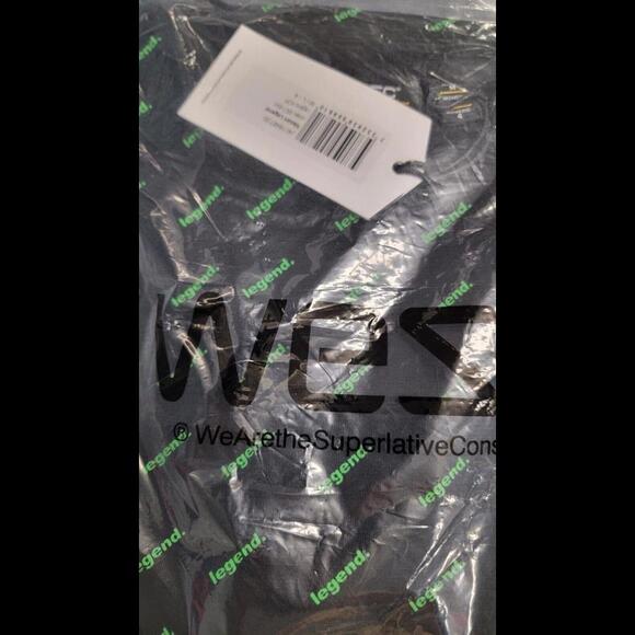 WESC Mason T Shirt M/L/4 Graphic Tee Black W Green Legend Allover Print Sweden - Picture 4 of 5